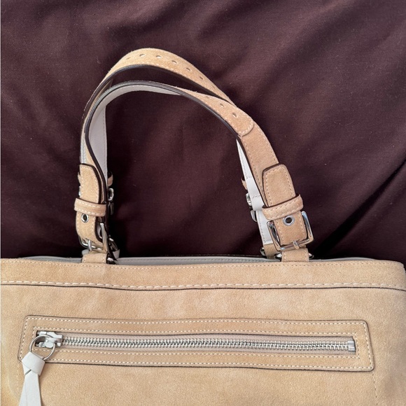 Coach cream suede bag with white leather trim.$50.00 - Picture 6 of 6